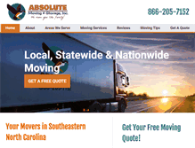 Tablet Screenshot of absolutemovingandstorage.com